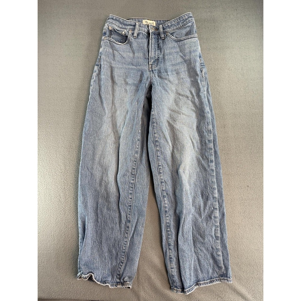 Madewell Curvy Perfect Vintage High Rise Wide Leg Jeans Womens 28 Light Blue
